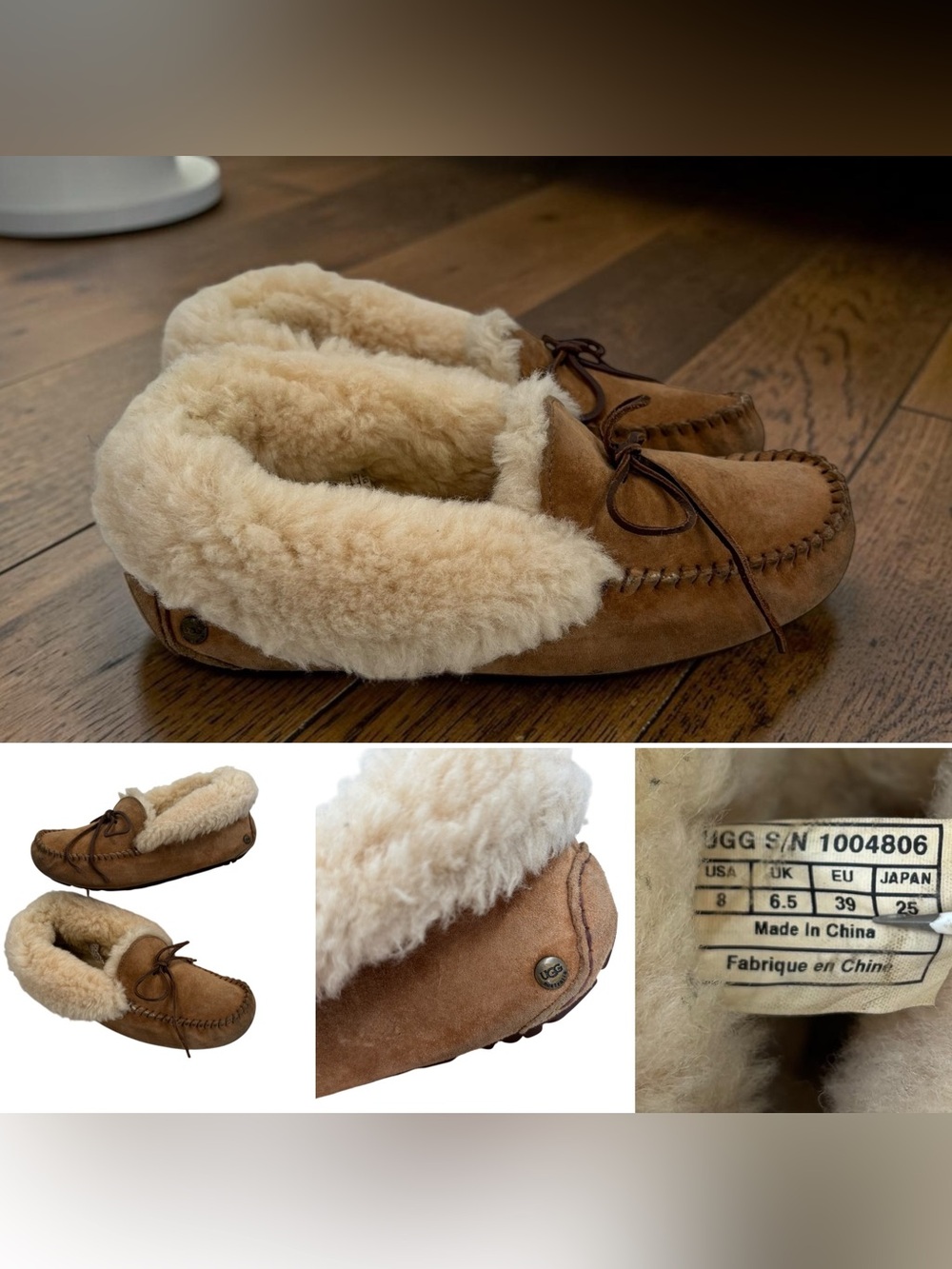 UGG Alena Foldable Collar Slipper Sz. 8 (Chestnut)